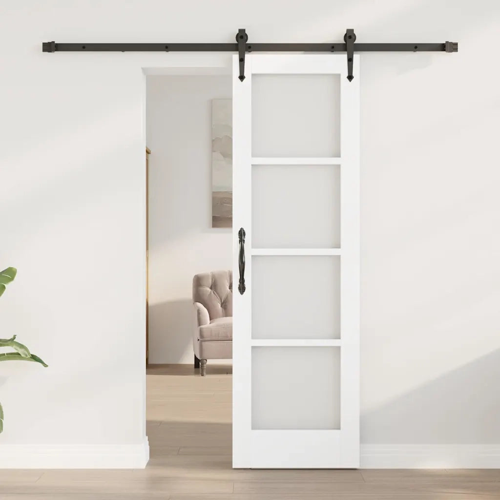 Porta scorrevole Bianco e Nero 61 x 198,5 cm 3332378