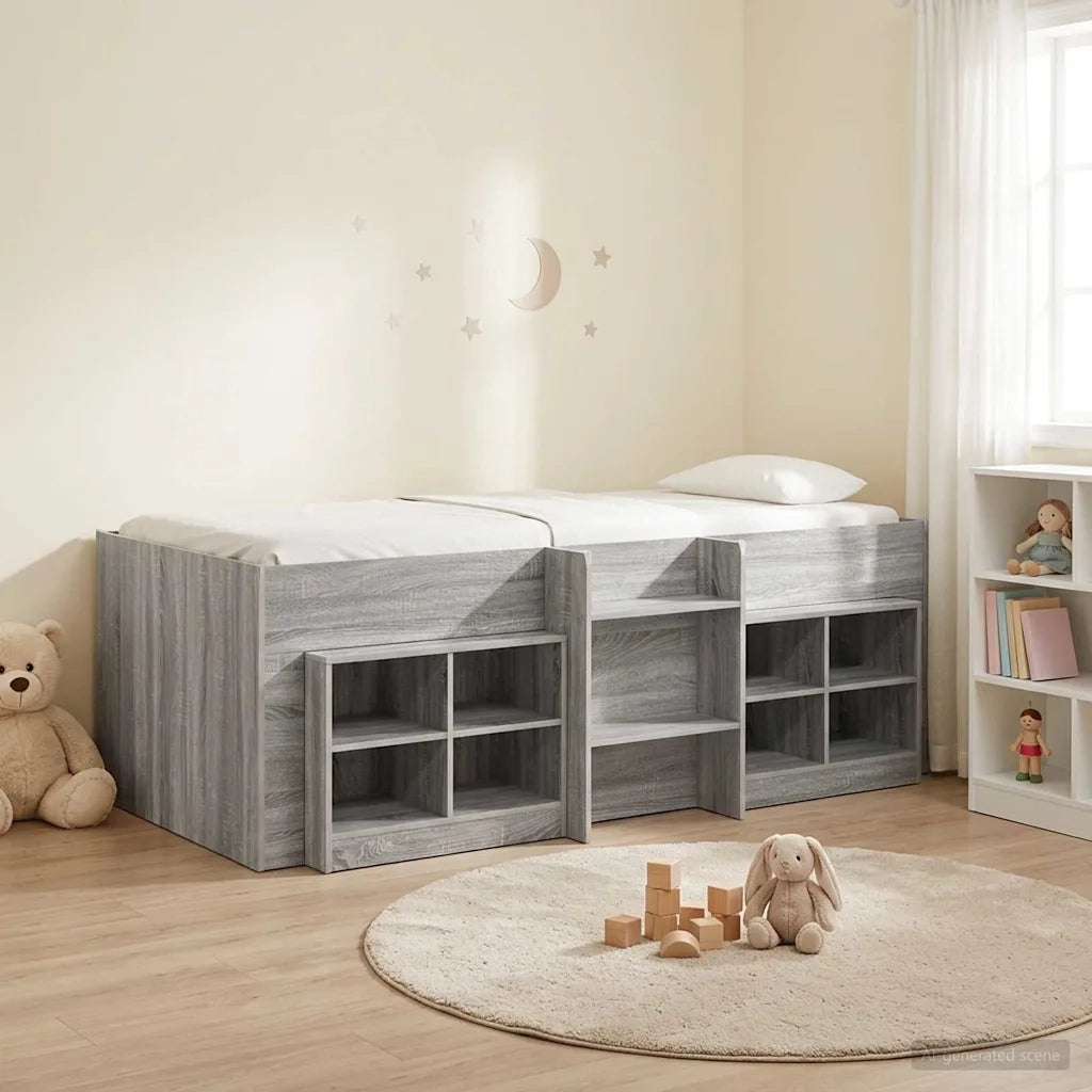 Struttura Letto Loft con Mobile 3 pz Sonoma grigio 3423419