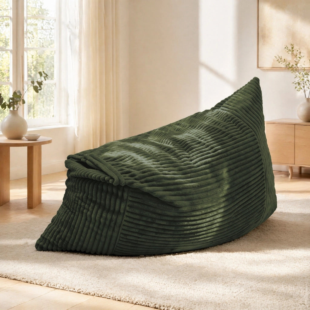 Poltrona pouf convertibile 3 in 1 - con funzione sedia divano e letto - in corduroy verde