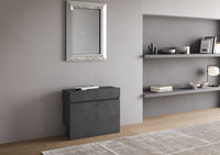 Consolle Tavolo Allungabile 90-302x42x75 cm Evolve Antracite Spatolato con Panca Inferiore e Superiore