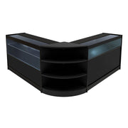 Set Banconi LED Nero Harmonia B1200 C1200 LM60 Vetrina Negozio con Serratura