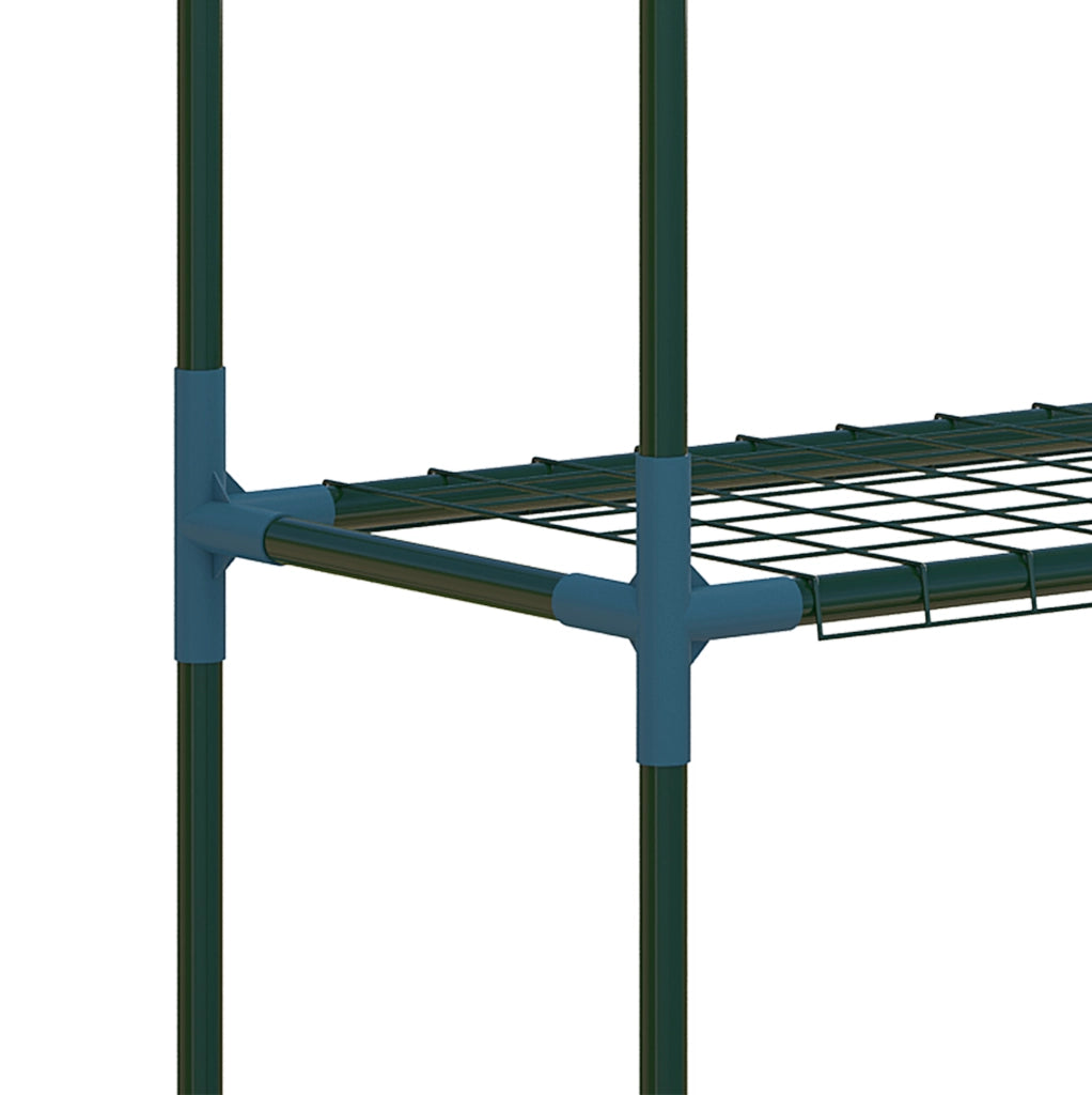 Set di 2 scaffali portapiante in acciaio verde a 4 ripiani