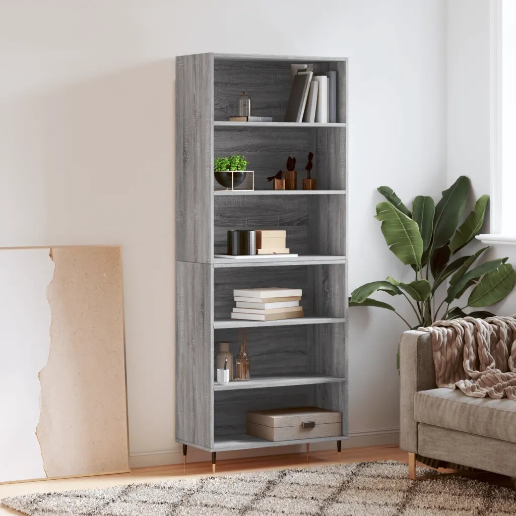 Credenza Grigio Sonoma 69,5x32,5x180 cm Legno Multistrato 3189555