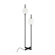 Maytoni lampada da terra moderna The Sixth Sense 2 luci LED integrato nero metallo vetro bianco