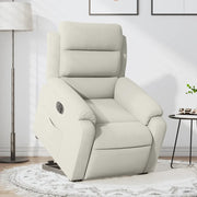 Poltrona Alzapersona Reclinabile Elettrica Crema in Velluto 3205123