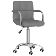 Sedia da Ufficio | Sedia da Gaming Girevole Grigio Chiaro in Tessuto