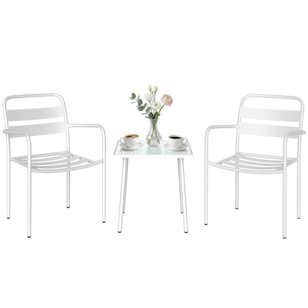 Set Bistrot 3 Pezzi ¨C Zephmum ¨C Grigio, Metallo, Vetro