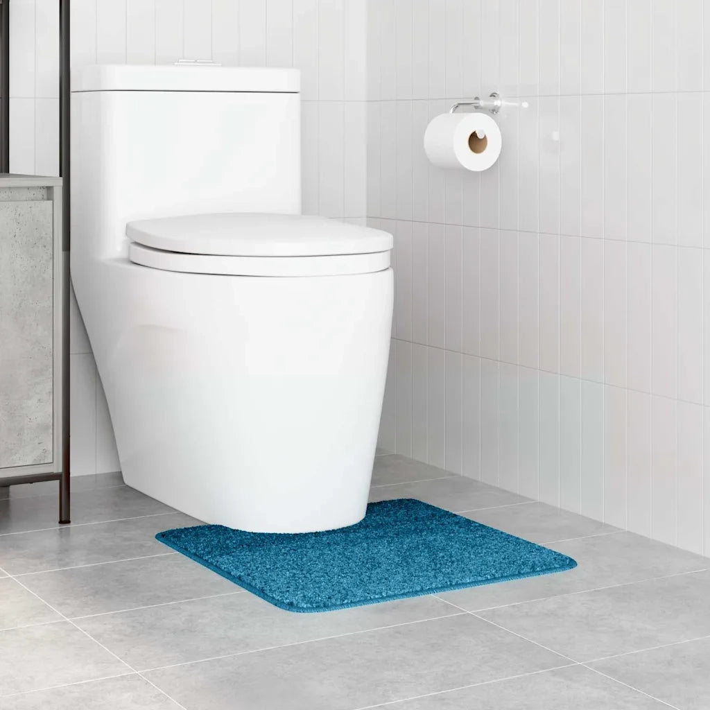 Tappeto Antiscivolo per Bagno con Taglio per Toilette Blu CFW5254202