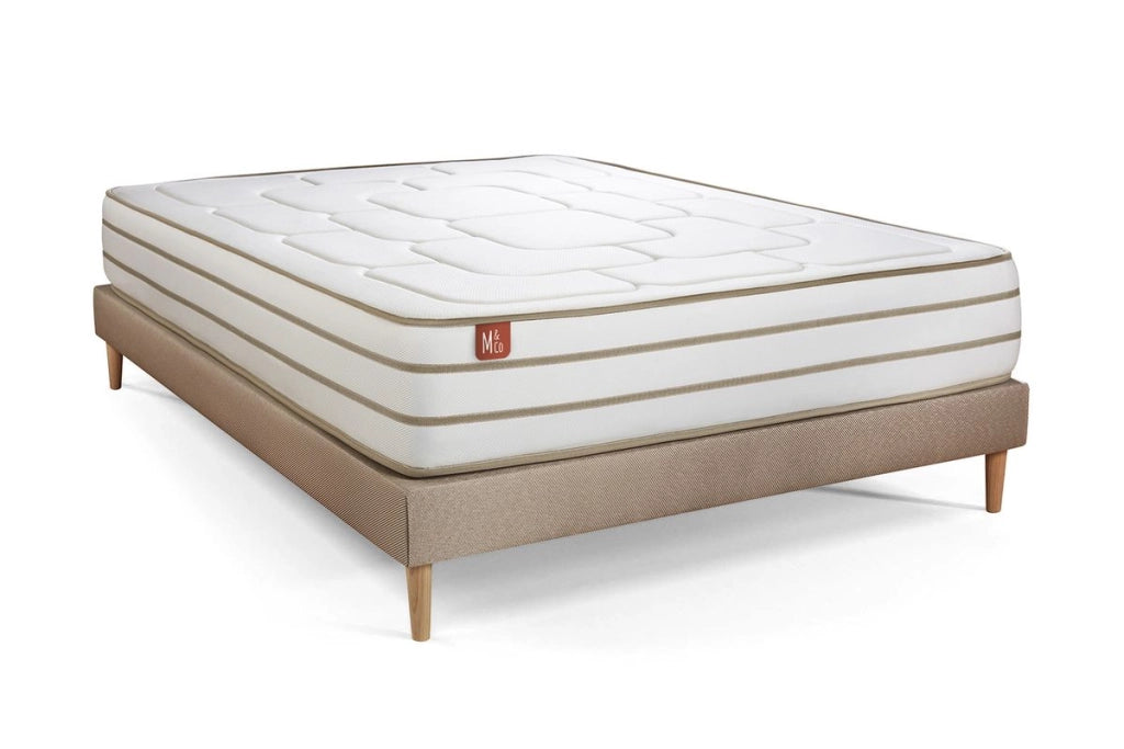 Pacchetto letto completo - Materasso 200x200cm + Box spring con doghe (kit) + 2 cuscini + Piumino - Le Douillet
