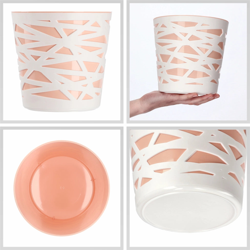 Vaso da fiori KADAX, vaso da fiori in plastica, inserto per fiori, 17 cm, arancione, Kadax
