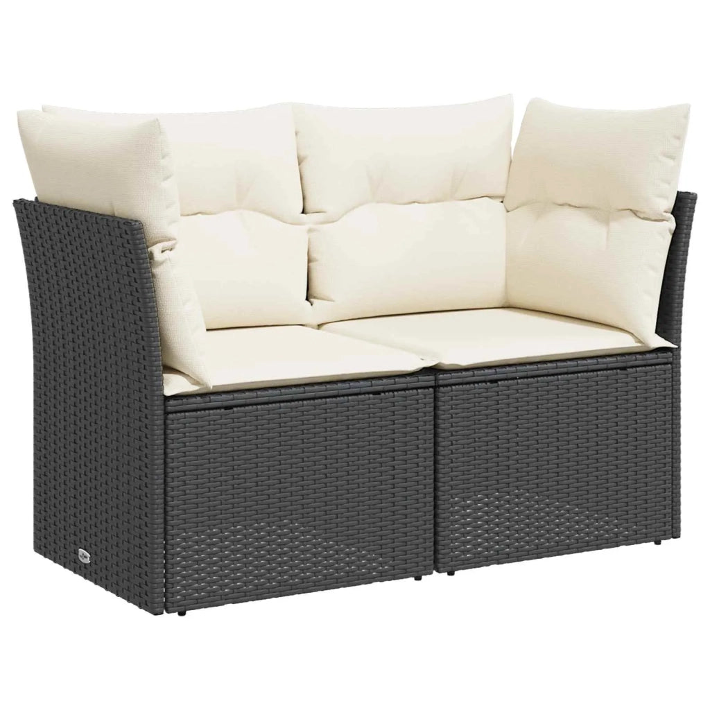 Set di divani 8 pz Nero e Bianco Crema 3448267