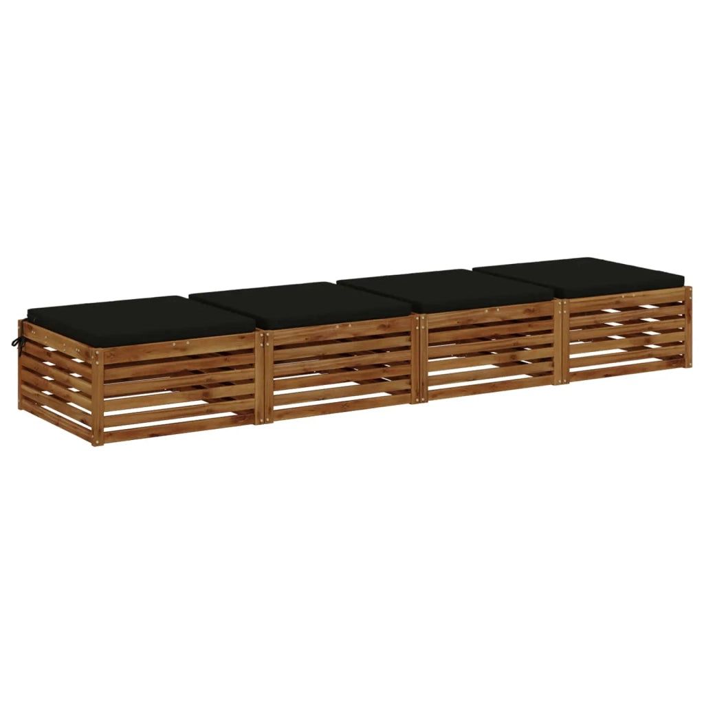 Cuscini per Sedia in 4 Pezzi SOEST 4 pz 100% Poliestere Nero 944658