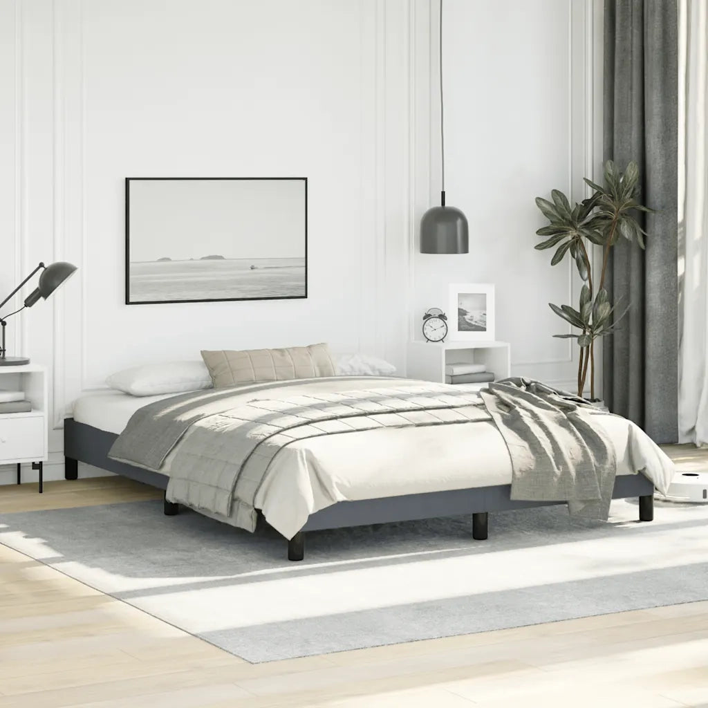 Struttura letto senza Materasso Grigio Scuro 152x203 cm matrimoniale Velluto 347010