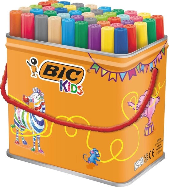 Pennarelli in Velluto Colorati per Bambini - 48 Pezzi con Punti Larghi Extra e 18 Colori