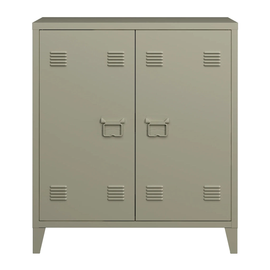 Armadietto da ufficio mobiletto portaoggetti per ufficio officina camera da letto acciaio metallo 2 ante 90 x 80 x 33 cm colore cammello opaco 03_0006337