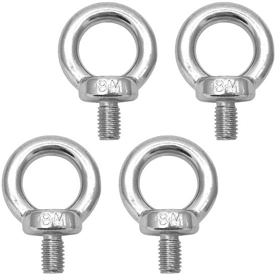 4 set di viti a M8 di acciaio inossidabile per fissare ornamenti appesi, vasi di fiori, supporti oscillanti e altro ancora