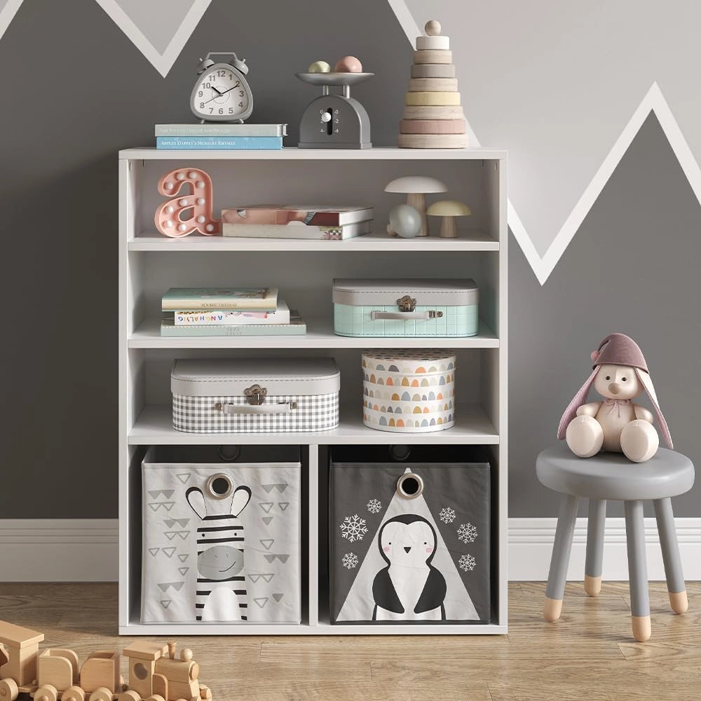 Libreria bambini Luigi, Bianco, 72 x 90.2 cm 2 scomparti, combinabile per riporre giocattoli e libri