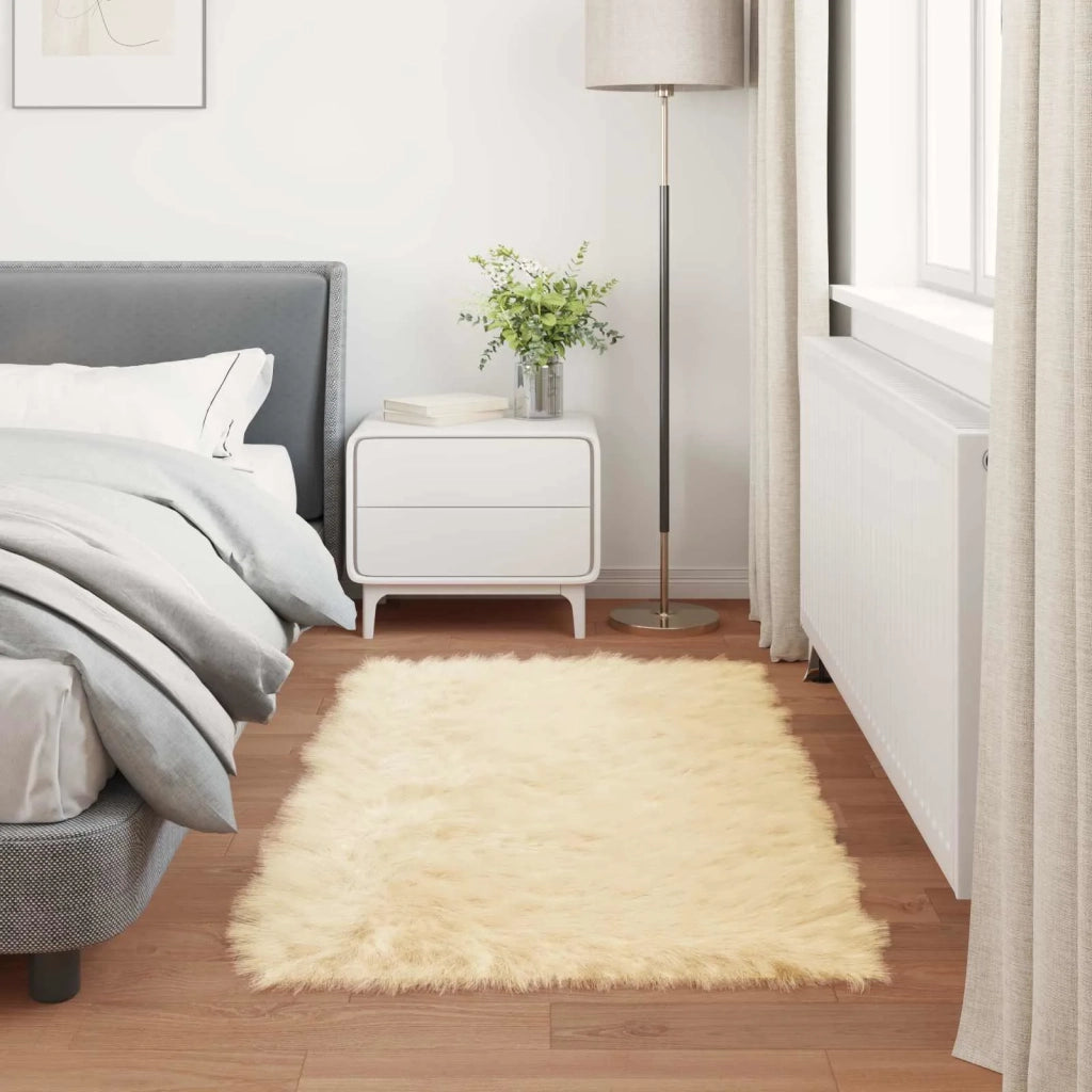 Tappeto in finta TAFALLA Crema 80 x 150 cm Poliestere