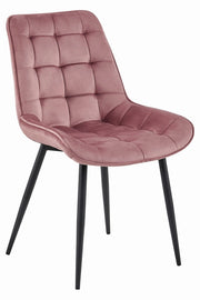 Sedia VALORA BERA - Velluto rosa scuro con gambe nere