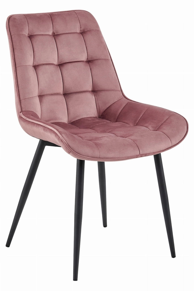 Sedia VALORA BERA - Velluto rosa scuro con gambe nere