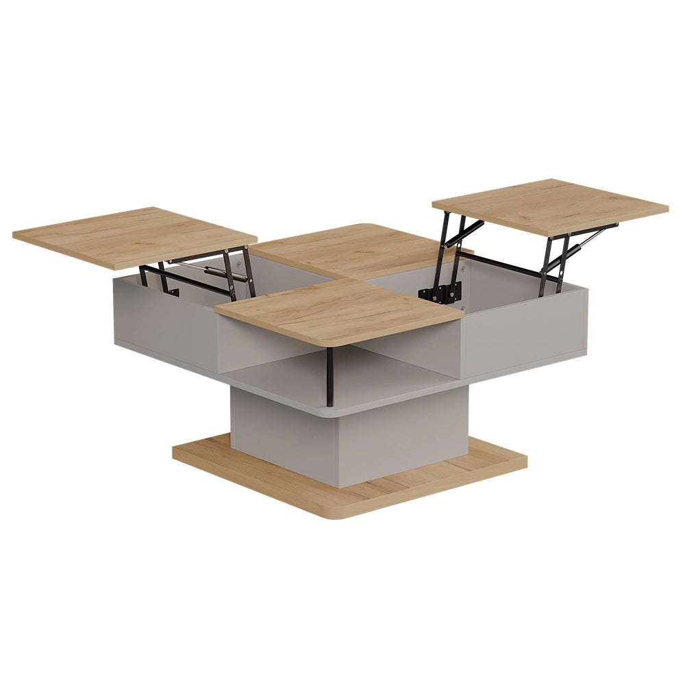 Vicco tavolino soggiorno Beige 80 x 45 cm con vani portaoggetti