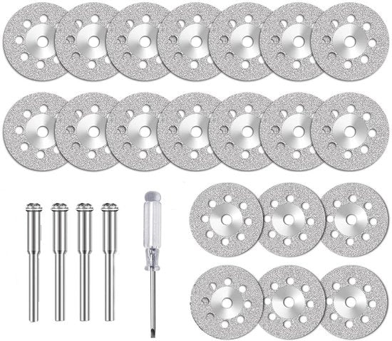Accessori per smerigliatrice - Diamant doorsmerigli schijven 22 mm per attrezzi di rotazione - Mini lama circolare per metallo, piastrelle, legno, vetro e marmo