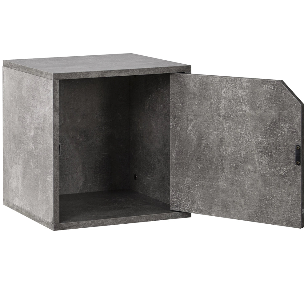 Mensola Cubo con 1 Anta da Parete Scaffale Montaggio Muro Cemento Design Moderno