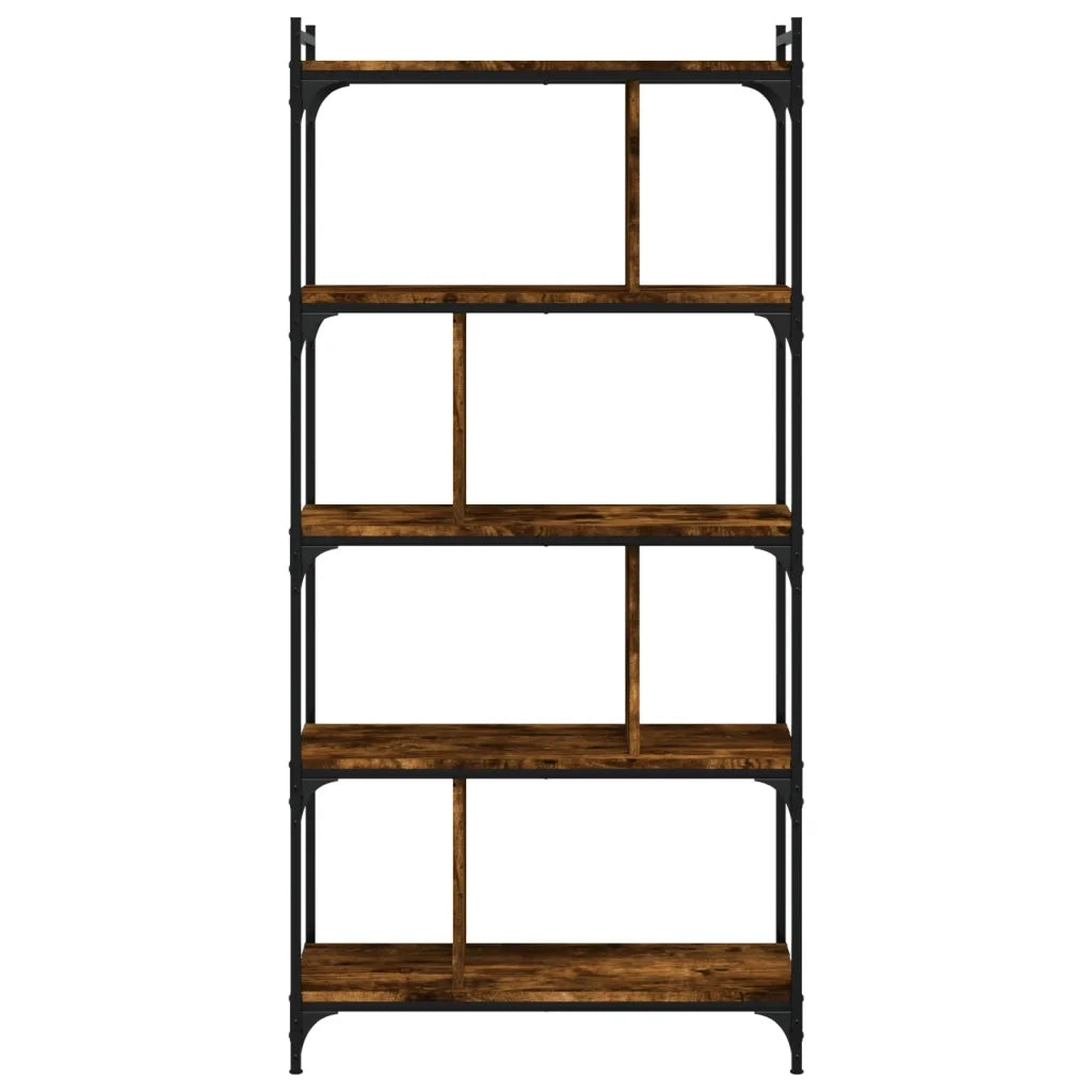 Libreria Rovere Fumo 5 Ripiani 76x32x158 cm Legno Multistrato 833942