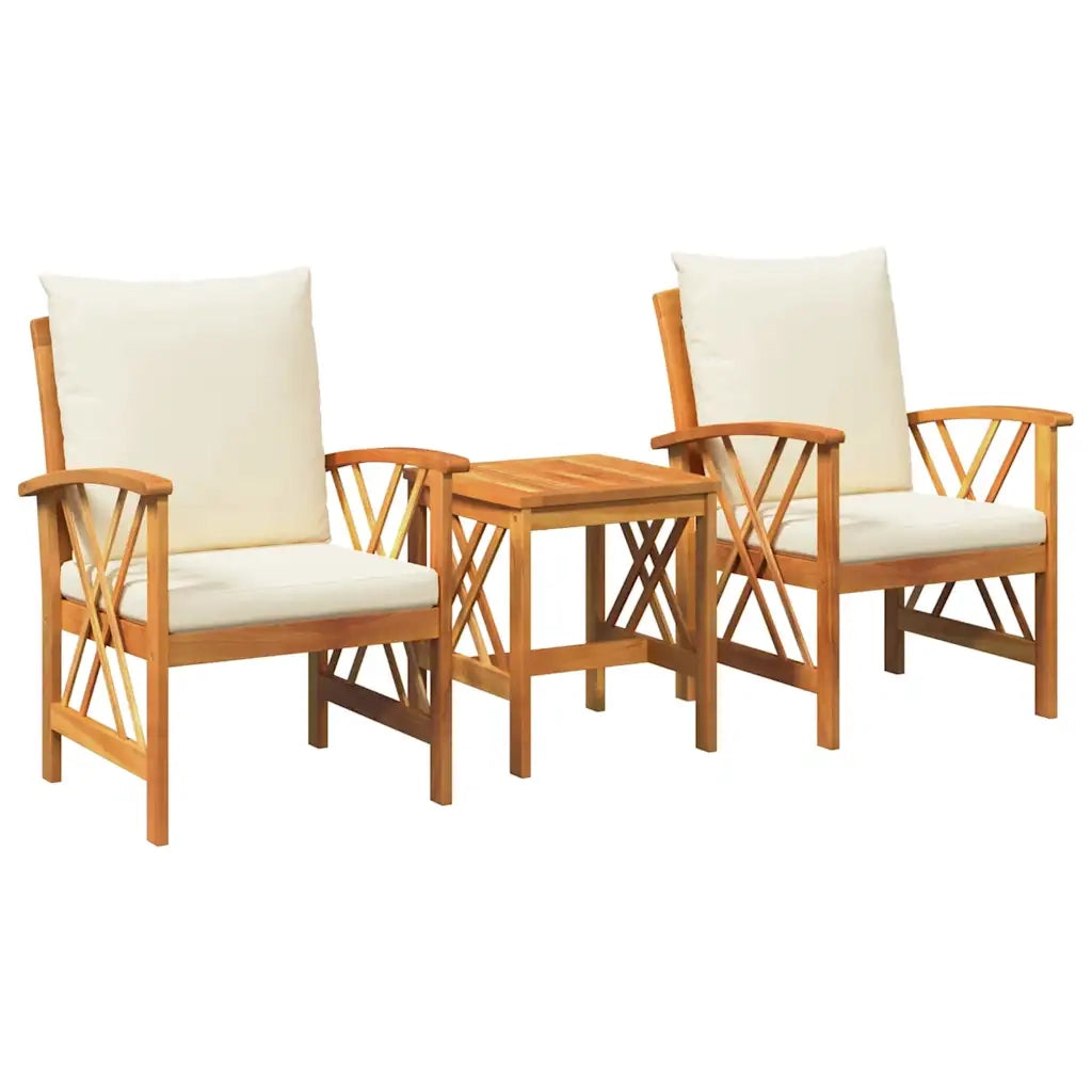 Set Divano da Giardino con cuscino 3 pz | Set Salotto da Giardino Olio Naturale