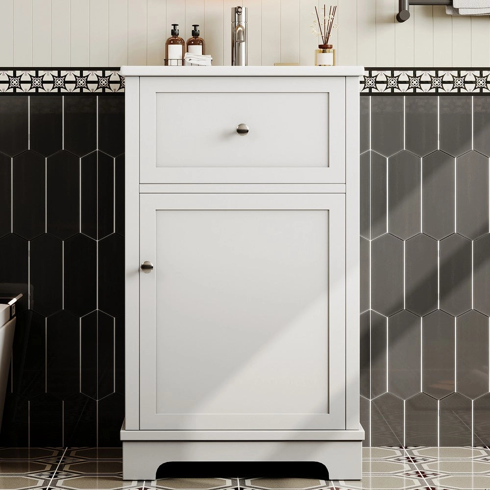 Mobile Sottolavabo con Lavabo Integrato ¨C Xylo ¨C Bianco, MDF, 51x46x87 cm