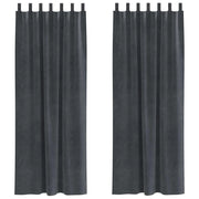 Tende Oscuranti | Tende Blackout 2 pz Grigio chiaro 140 x 225 cm Velluto