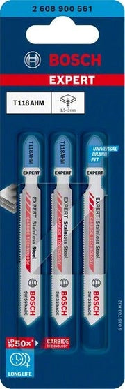 2608900561 - Set 3 lame per seghetto alternativo T118 AHM for stainless steel