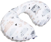 Nekkussen per bambini con auto e aereo da 100% cotone/Minky, supporto per collo e testa, sedile per bambini, autolettiga con collo e testa, modello con Minky grigio.