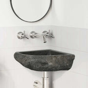 Lavabo ad angolo sospeso-Lavandino-Lavello Grigio (30-37) x (30-37) x 12 cm