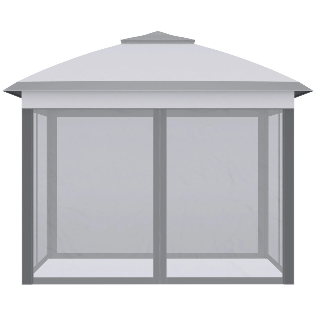 Tenda da Giardino Pop-up 3x3m ¨C zephmum ¨C Grigio con Reti Zippate e Sacchetto