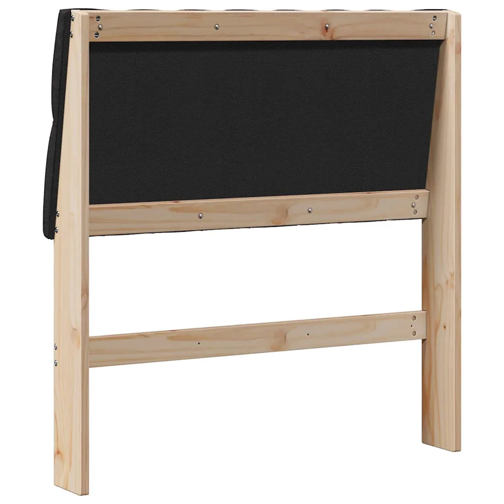 Testiera imbottita-Testiera con Cuscini-Testata Nero 90 cm Pino massello 511514