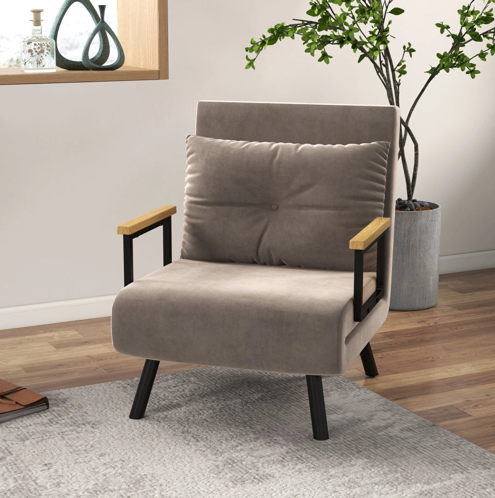 Poltrona letto grigio chiaro con schienale regolabile