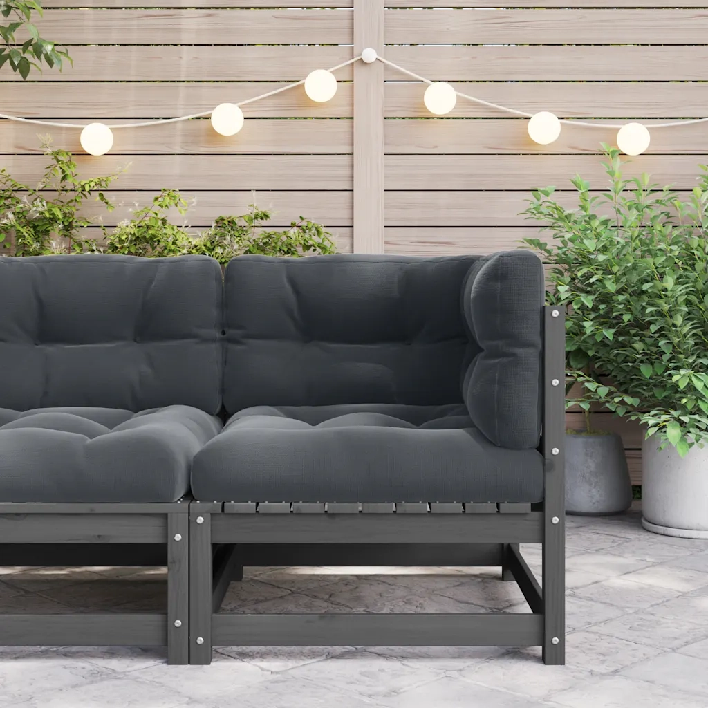 Divano Angolare Giardino con Cuscini Antracite Legno di Pinocod mxl 94742