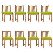 Sedie da Giardino con Cuscini 8 pz in Legno Massello di Teak cod mxl 38904