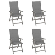 Sedie da Giardino Reclinabili 4 pz con Cuscini Massello Acacia cod mxl 15189