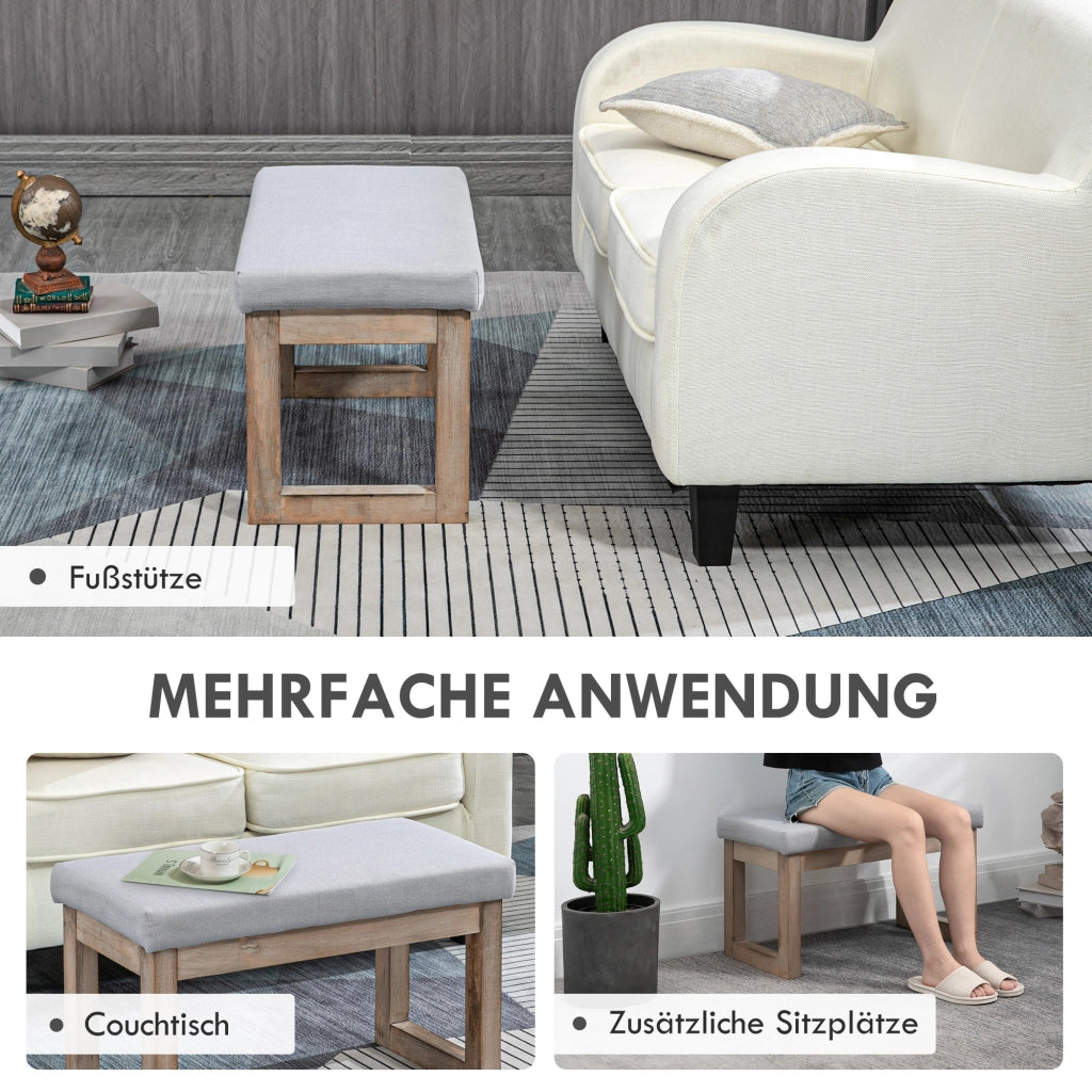 Pouf in tessuto scandinavo ¨C zephmum ¨C grigio 68x38x42 cm