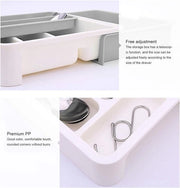 Organizzatore di accessori da cucina espandibile - Organizzatore di argenteria adattabile - Organizzatore di lavello cucina flessibile - Per uso in cucina