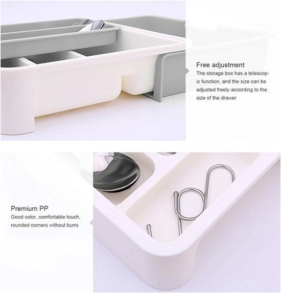 Organizzatore di accessori da cucina espandibile - Organizzatore di argenteria adattabile - Organizzatore di lavello cucina flessibile - Per uso in cucina