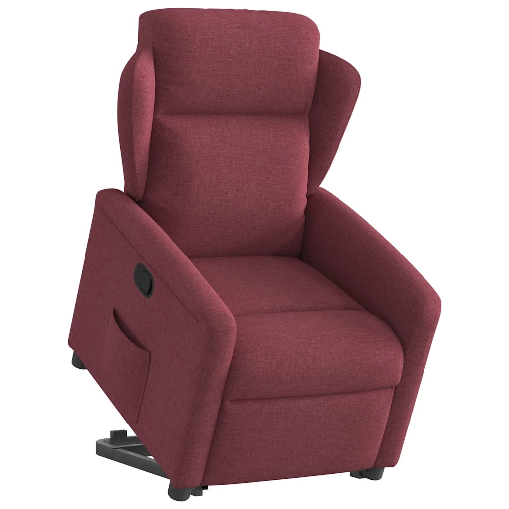 Poltrona Alzapersona Reclinabile Rosso Vino in Tessuto 3303137