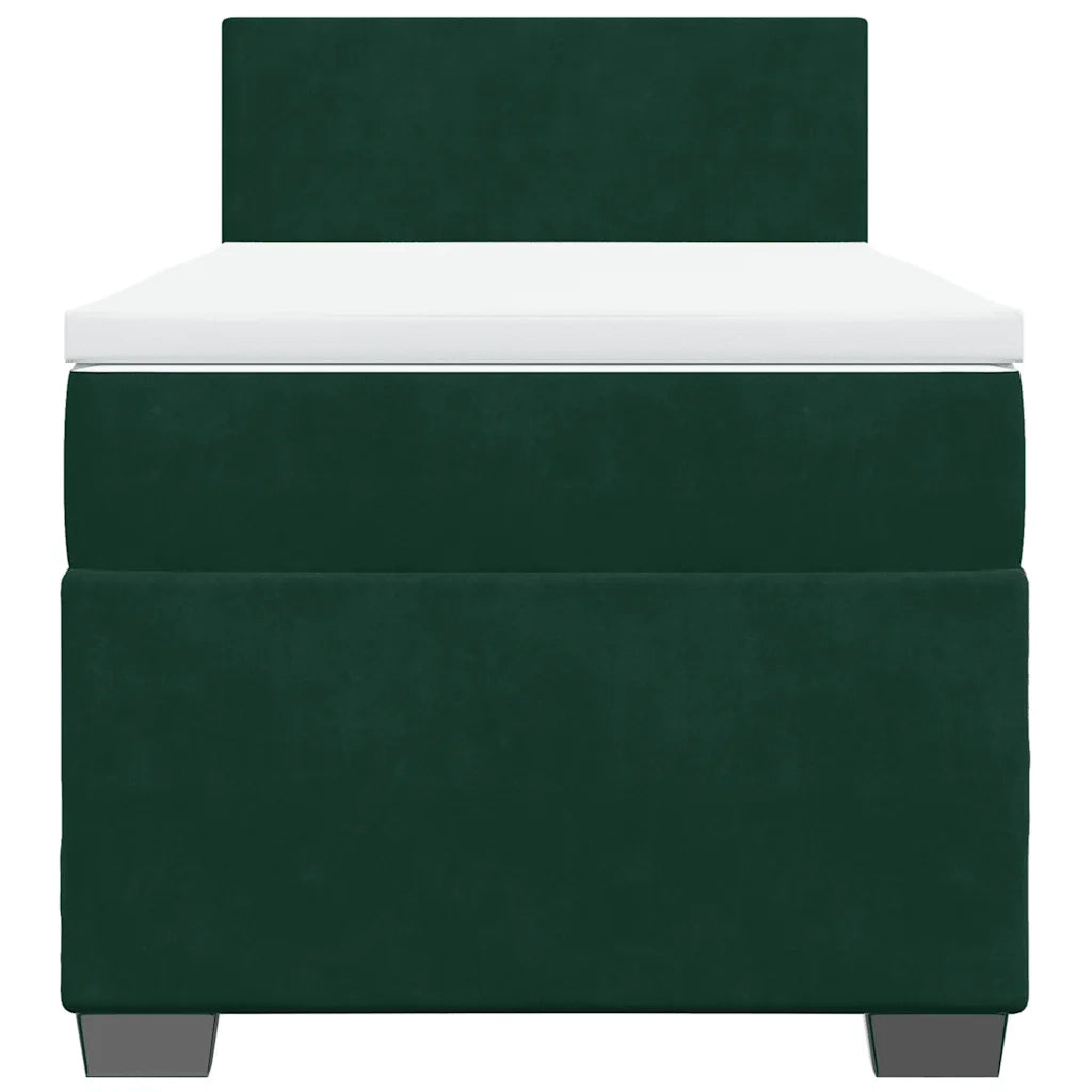Giroletto a Molle con Materasso Verde Scuro 80x200 cm Velluto 3288459