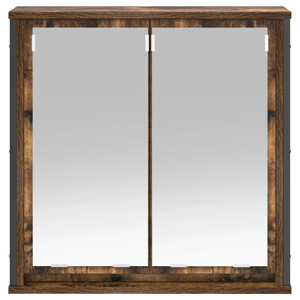 Pensile da Bagno con Specchio Rovere Fumo 60x21x60 cm 861899