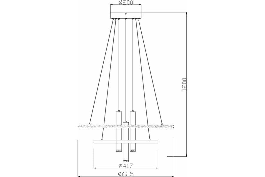 Lampada a sospensione nera Amanda doppio anello LED Ø62