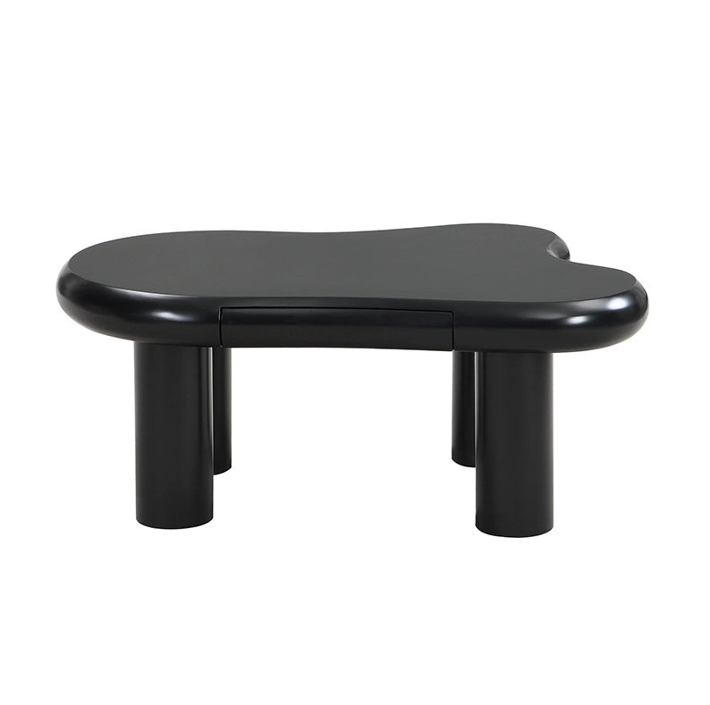 Tavolino da caffè 98x65.5x40 cm con LED a 16 colori e cassetto in MDF nero