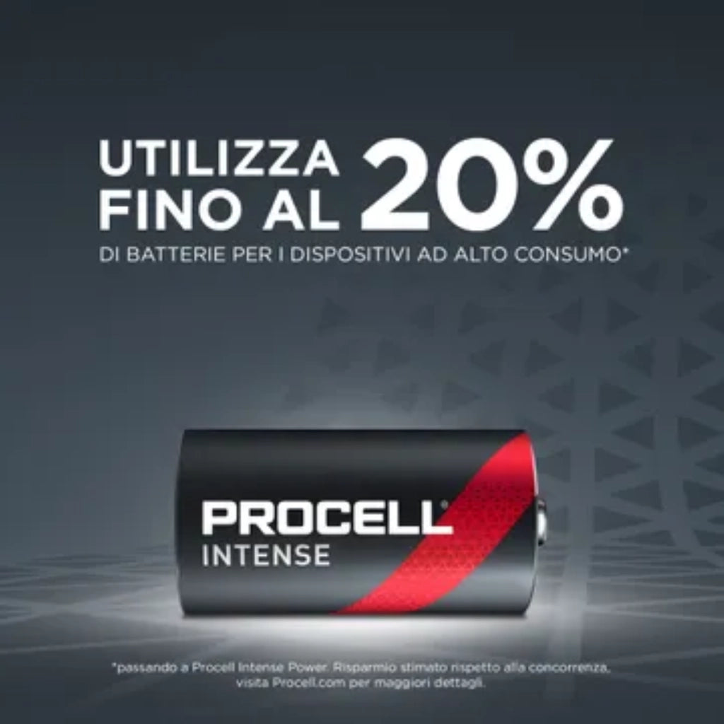 Batterie Alcaline Procell Intense D LR20 Professionali Confezione da 10 Pz Alta Durata