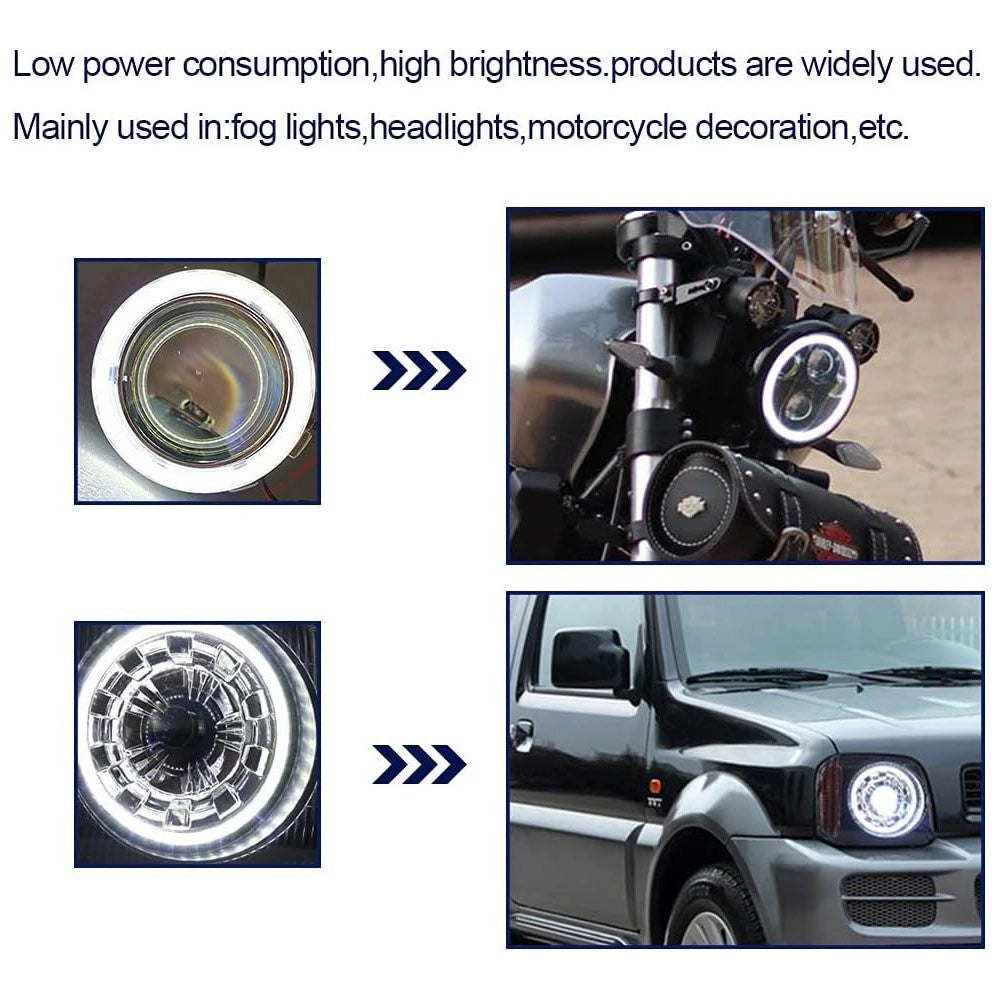 Trade Shop - 2pz Luci Led Per Auto Fari Lampadine 60mm Occhio D'angelo 12 Volt Maxtech Eye-01 -